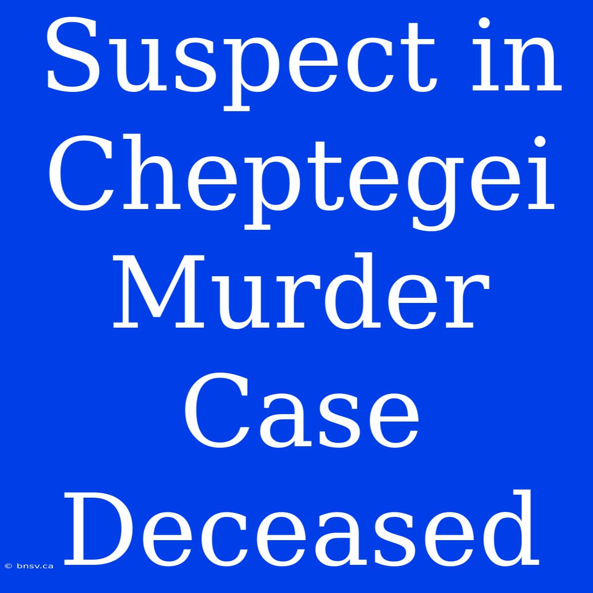 Suspect In Cheptegei Murder Case Deceased