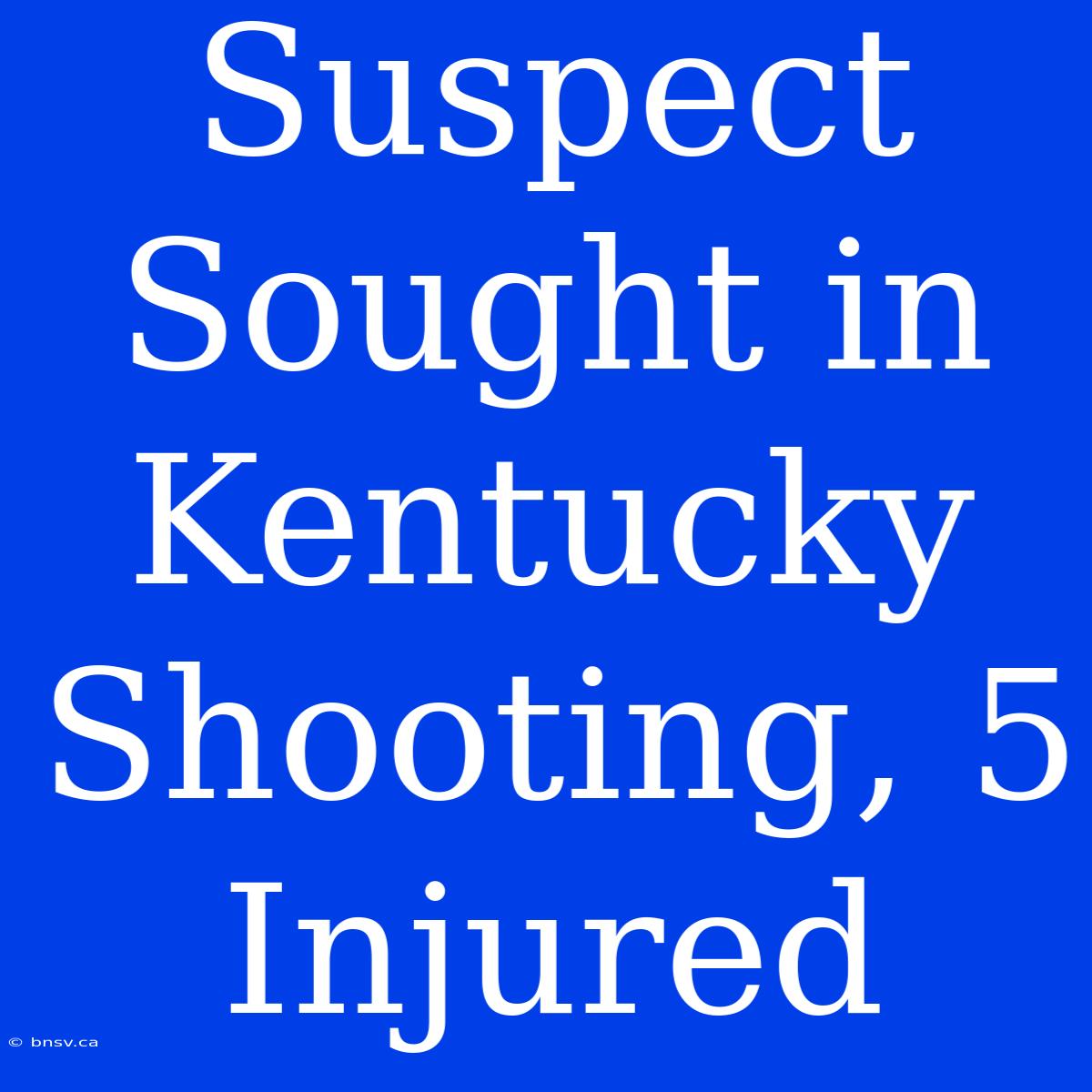 Suspect Sought In Kentucky Shooting, 5 Injured