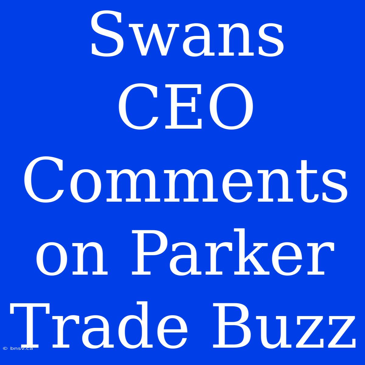 Swans CEO Comments On Parker Trade Buzz