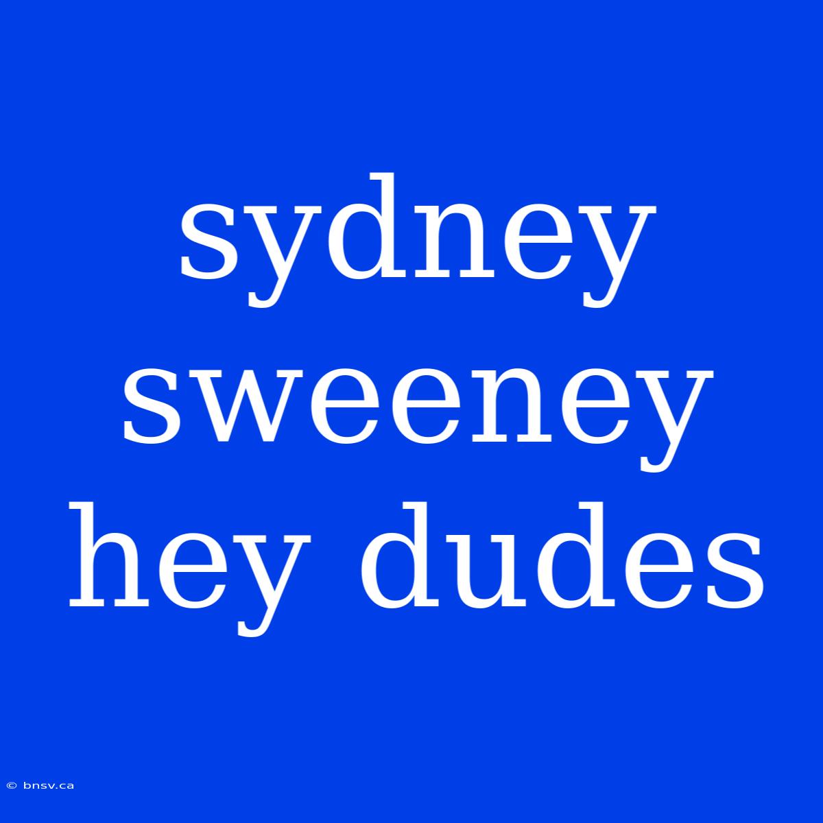 Sydney Sweeney Hey Dudes