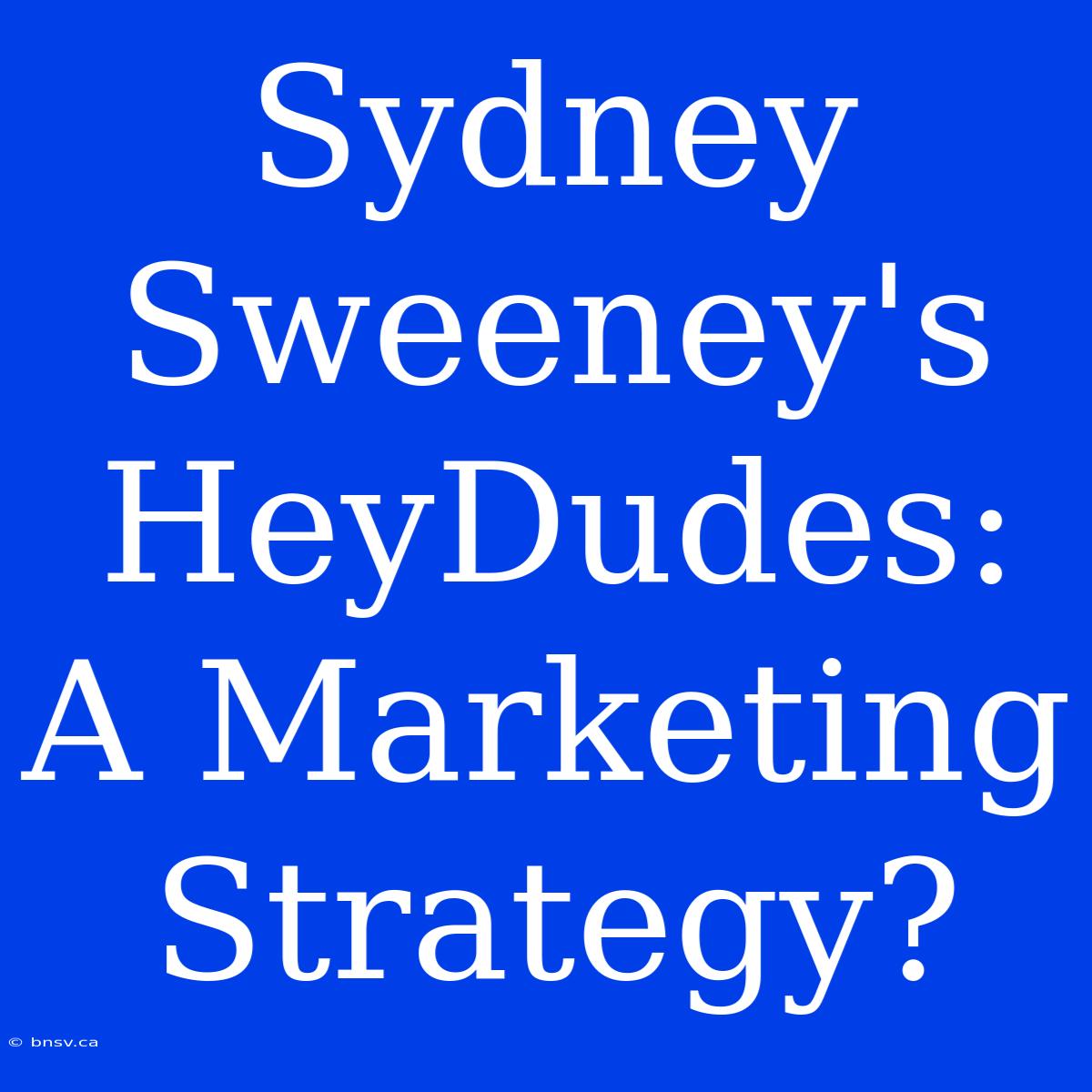 Sydney Sweeney's HeyDudes: A Marketing Strategy?