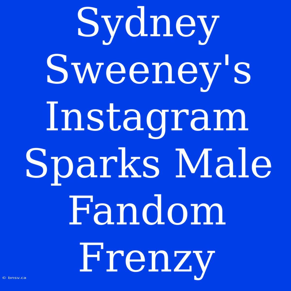 Sydney Sweeney's Instagram Sparks Male Fandom Frenzy