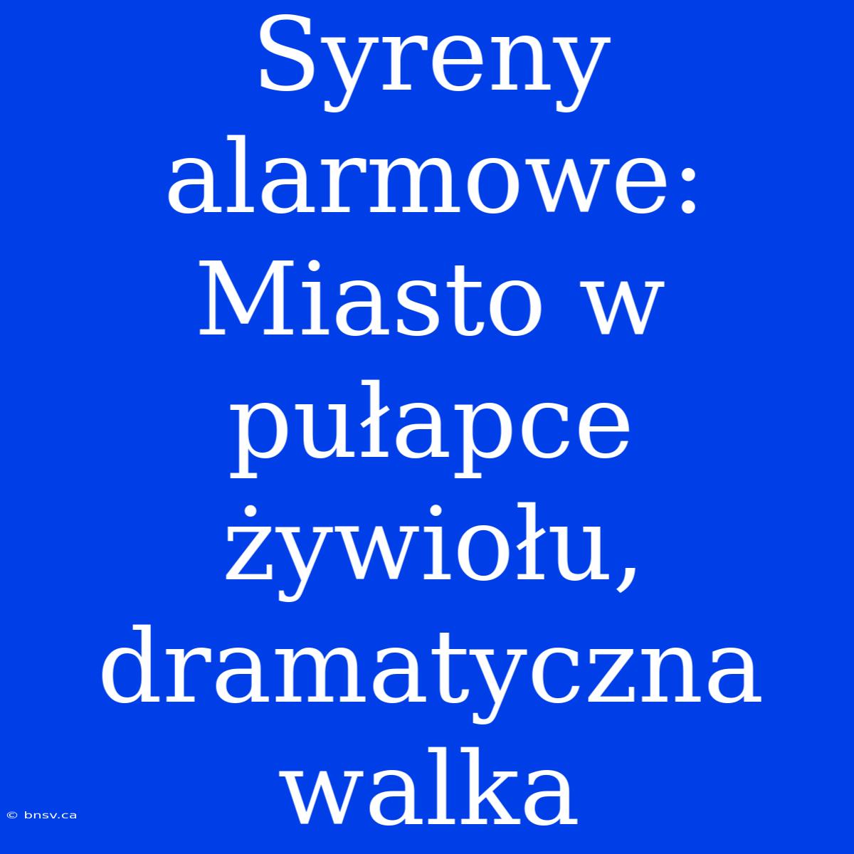 Syreny Alarmowe: Miasto W Pułapce Żywiołu, Dramatyczna Walka