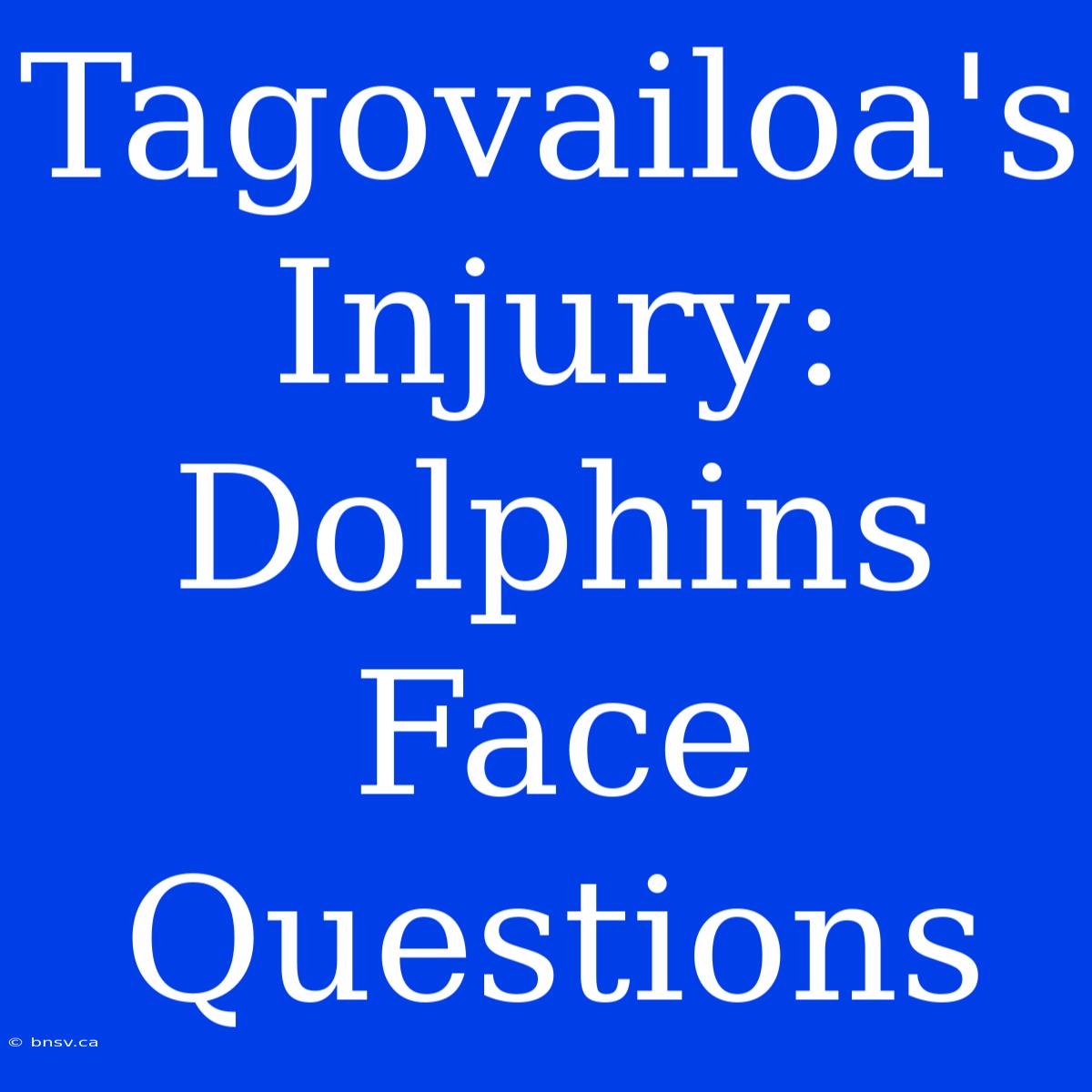 Tagovailoa's Injury: Dolphins Face Questions