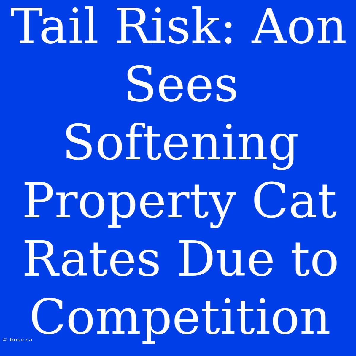 Tail Risk: Aon Sees Softening Property Cat Rates Due To Competition