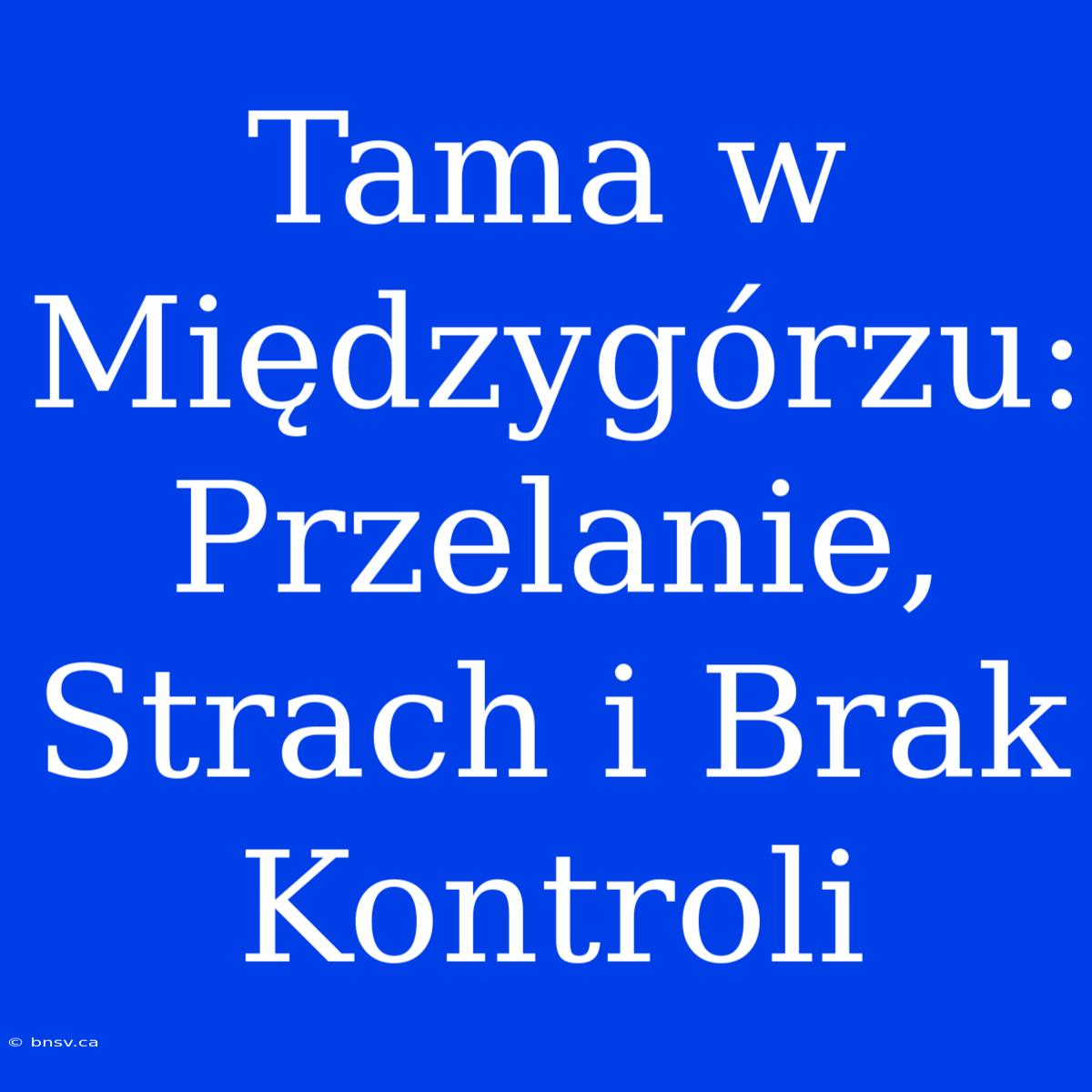 Tama W Międzygórzu: Przelanie, Strach I Brak Kontroli