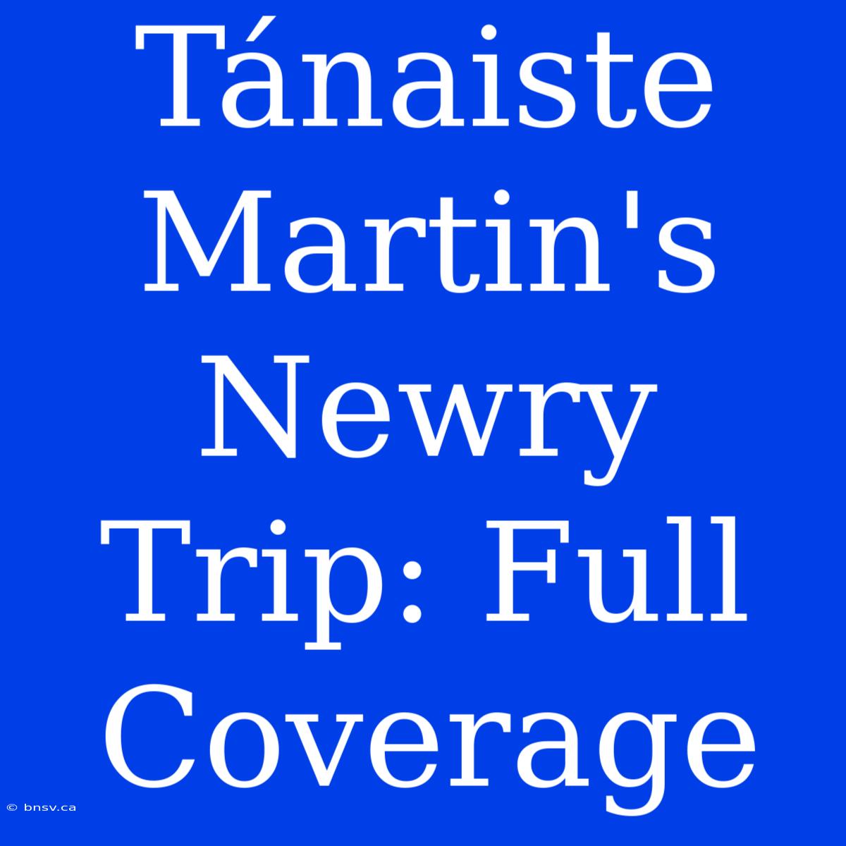 Tánaiste Martin's Newry Trip: Full Coverage