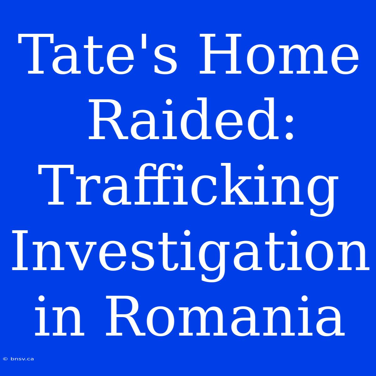 Tate's Home Raided: Trafficking Investigation In Romania