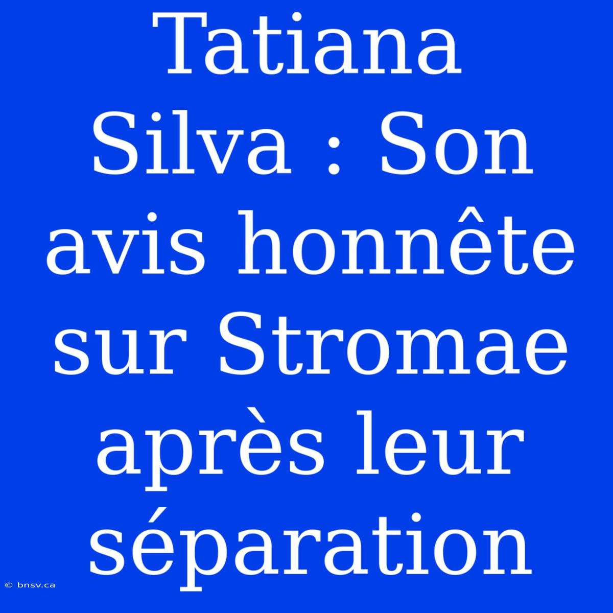 Tatiana Silva : Son Avis Honnête Sur Stromae Après Leur Séparation