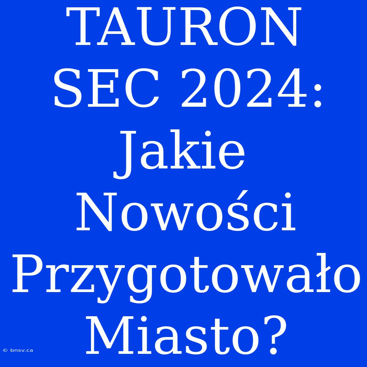 TAURON SEC 2024: Jakie Nowości Przygotowało Miasto?