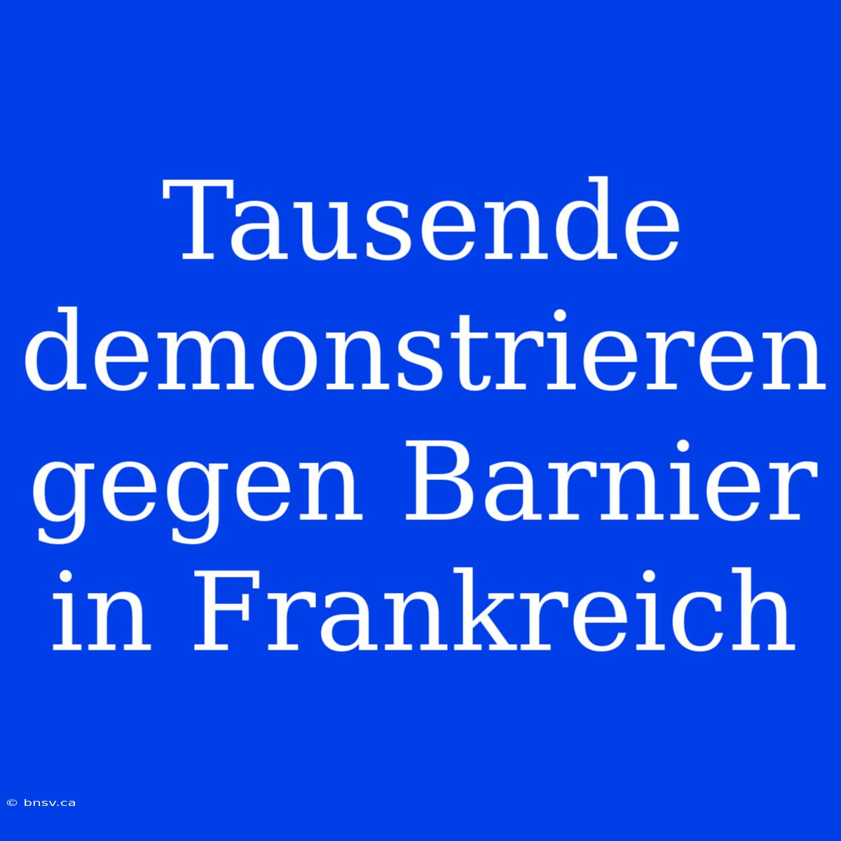 Tausende Demonstrieren Gegen Barnier In Frankreich