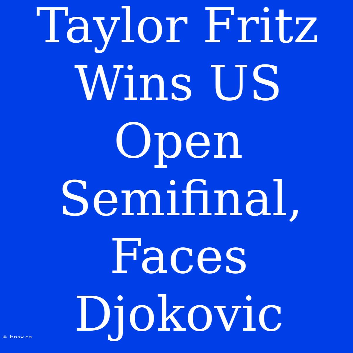 Taylor Fritz Wins US Open Semifinal, Faces Djokovic