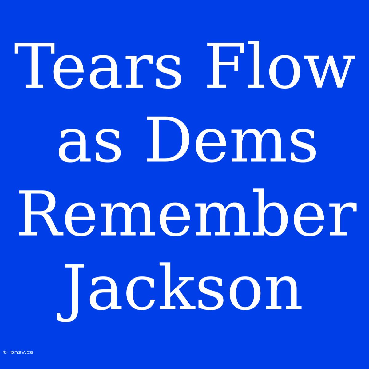 Tears Flow As Dems Remember Jackson