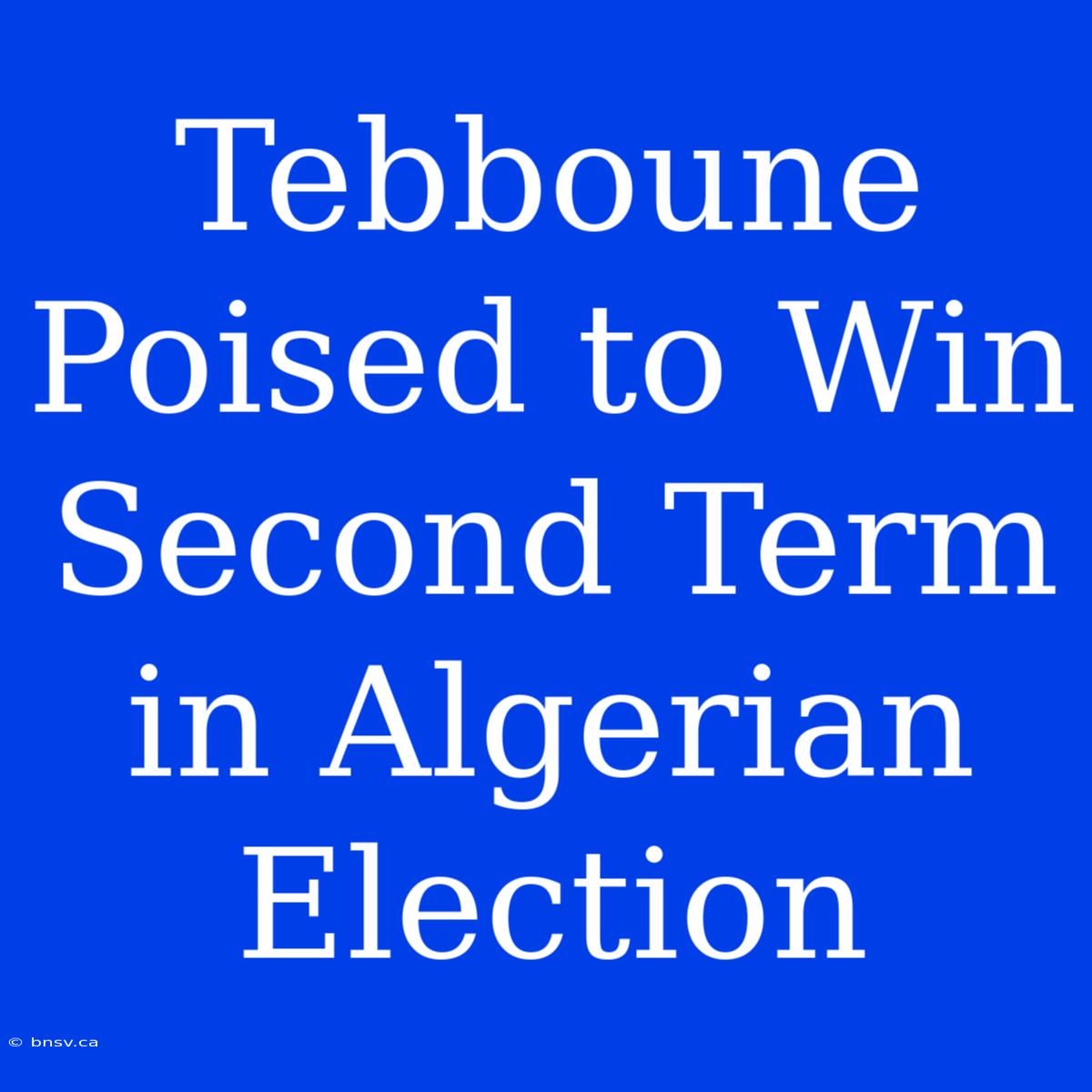 Tebboune Poised To Win Second Term In Algerian Election