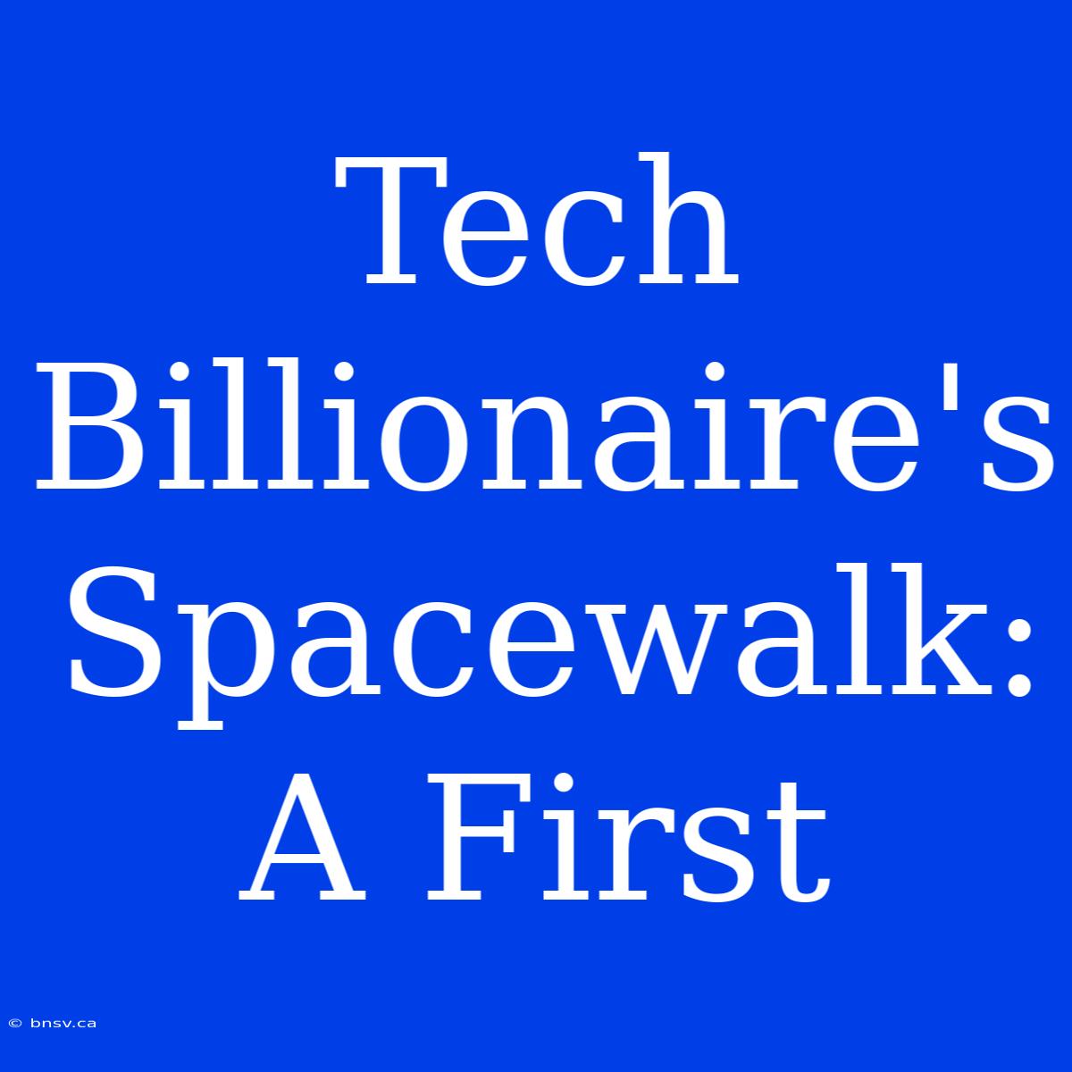 Tech Billionaire's Spacewalk: A First