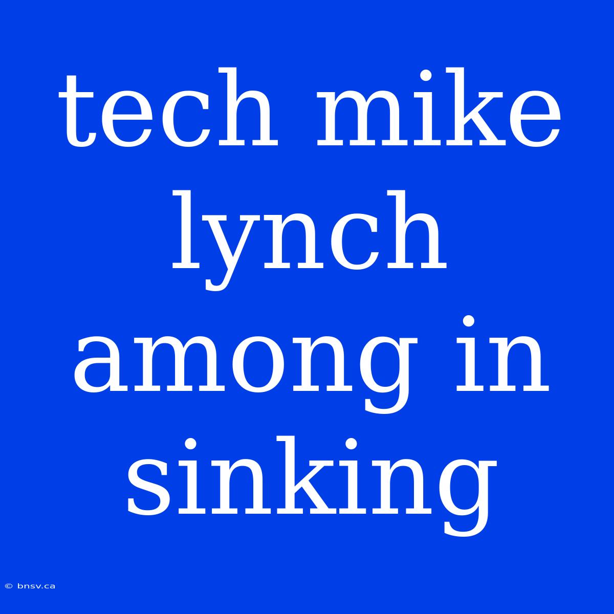 Tech Mike Lynch Among In Sinking