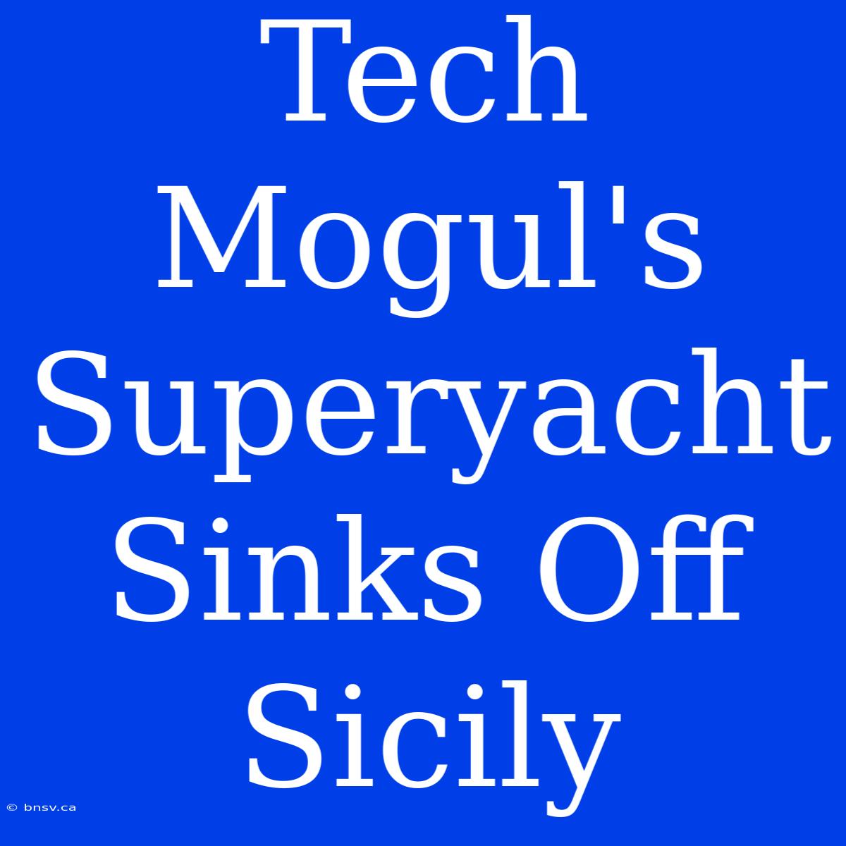 Tech Mogul's Superyacht Sinks Off Sicily