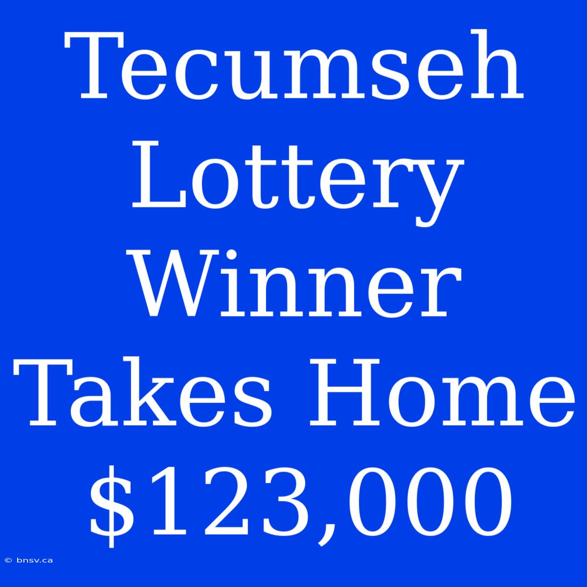 Tecumseh Lottery Winner Takes Home $123,000