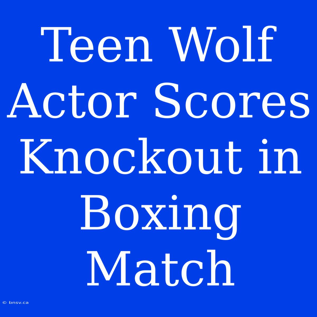 Teen Wolf Actor Scores Knockout In Boxing Match