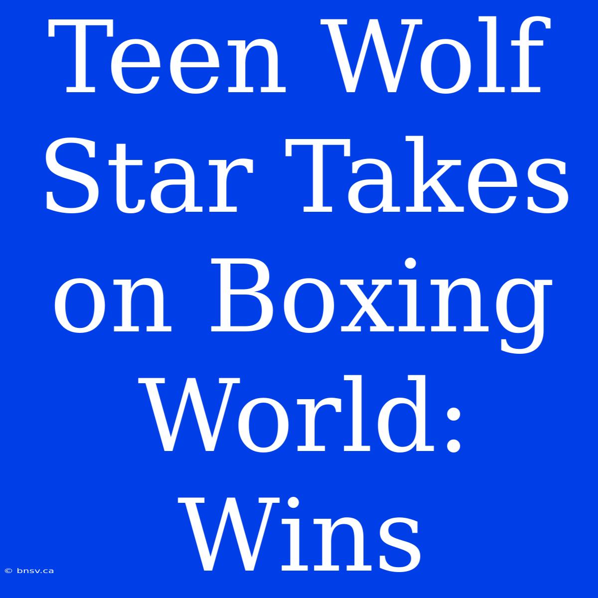 Teen Wolf Star Takes On Boxing World: Wins