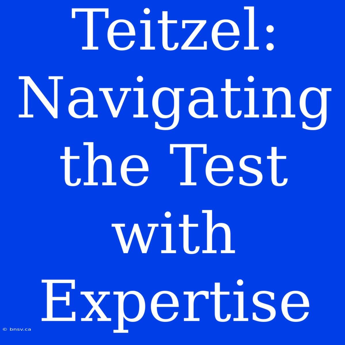 Teitzel: Navigating The Test With Expertise