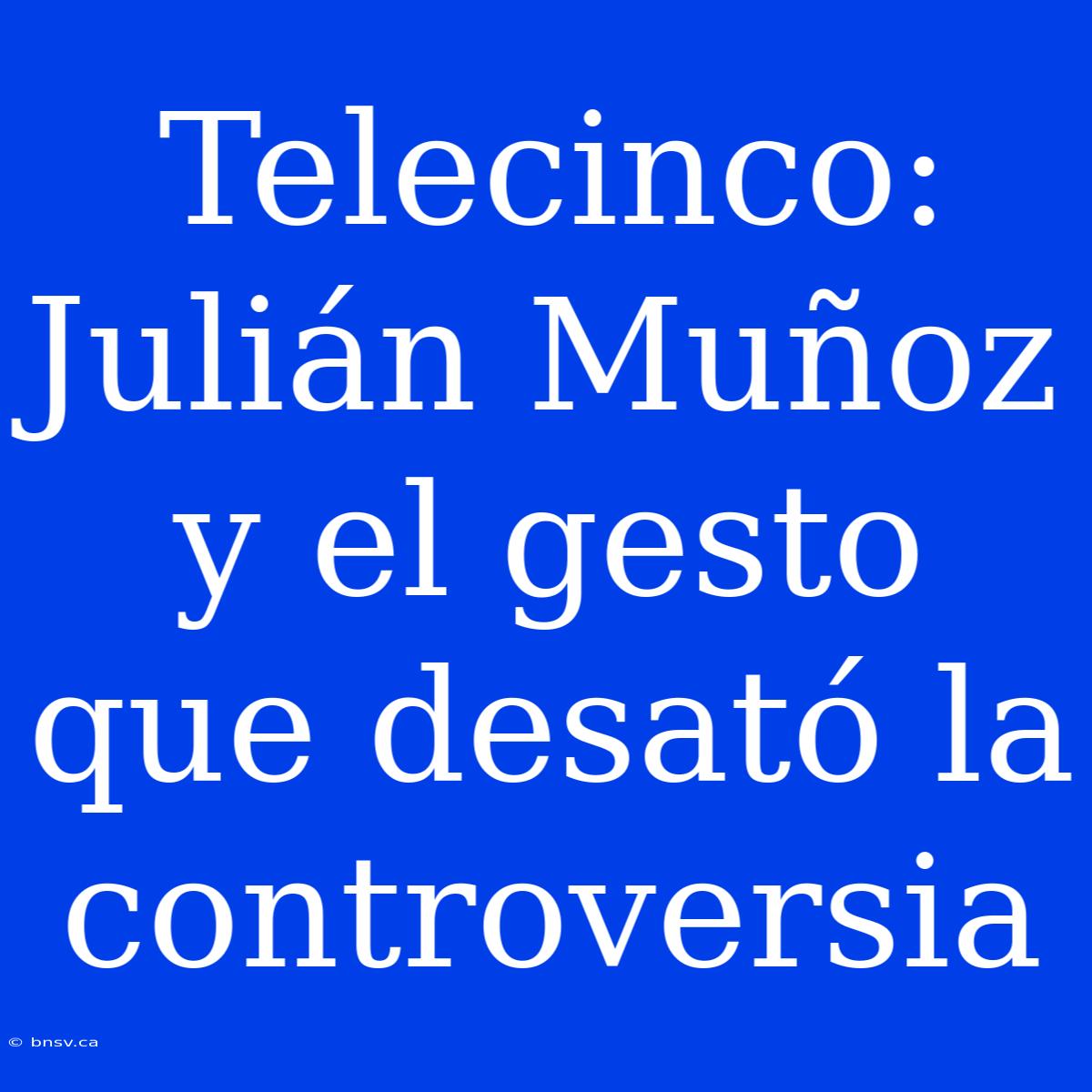 Telecinco: Julián Muñoz Y El Gesto Que Desató La Controversia