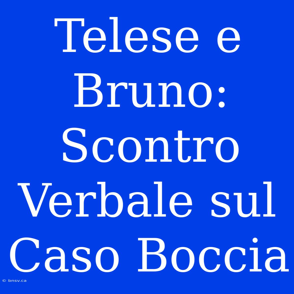 Telese E Bruno: Scontro Verbale Sul Caso Boccia