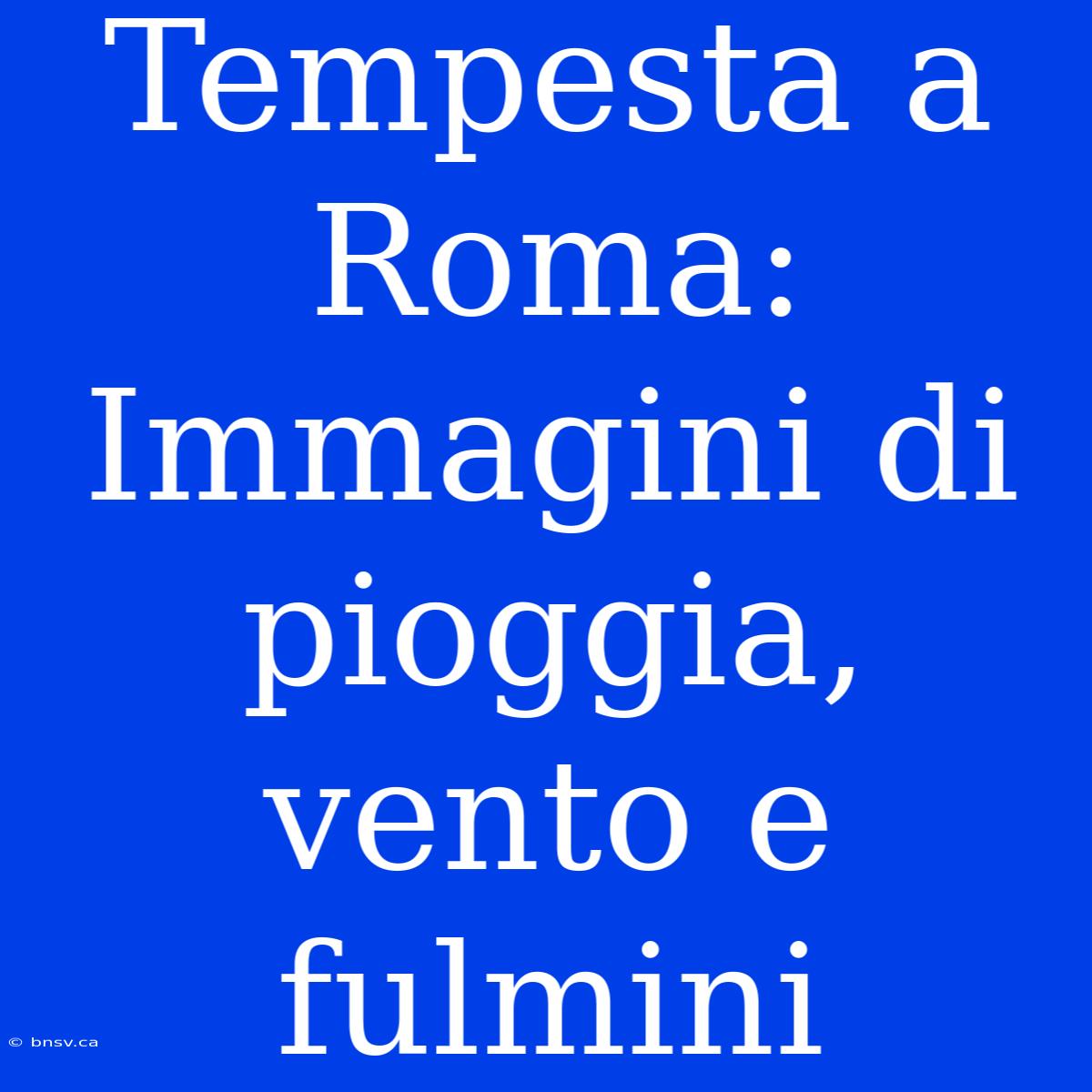 Tempesta A Roma: Immagini Di Pioggia, Vento E Fulmini