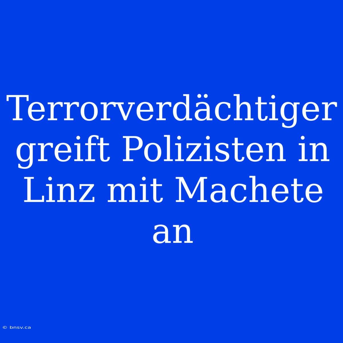 Terrorverdächtiger Greift Polizisten In Linz Mit Machete An