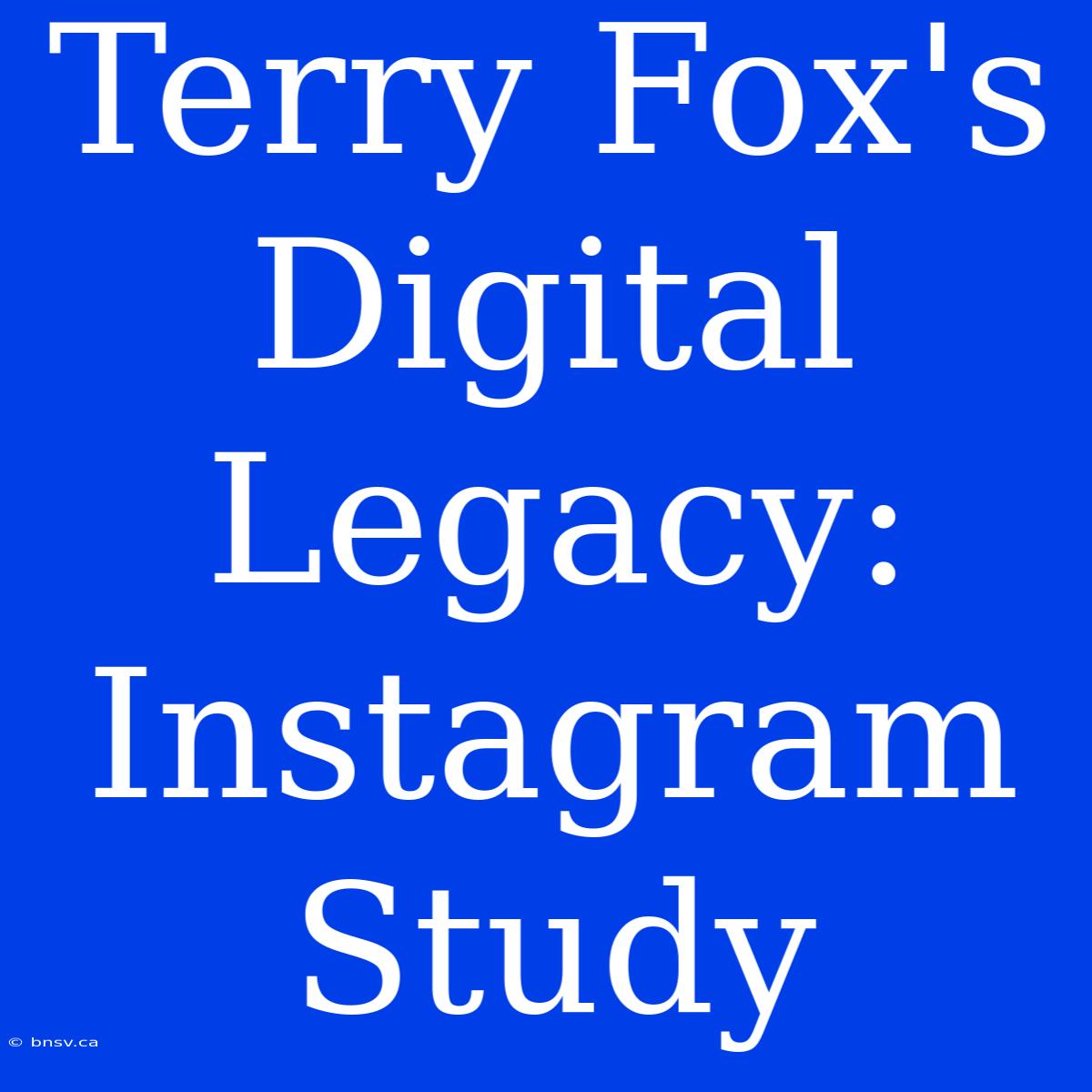 Terry Fox's Digital Legacy: Instagram Study