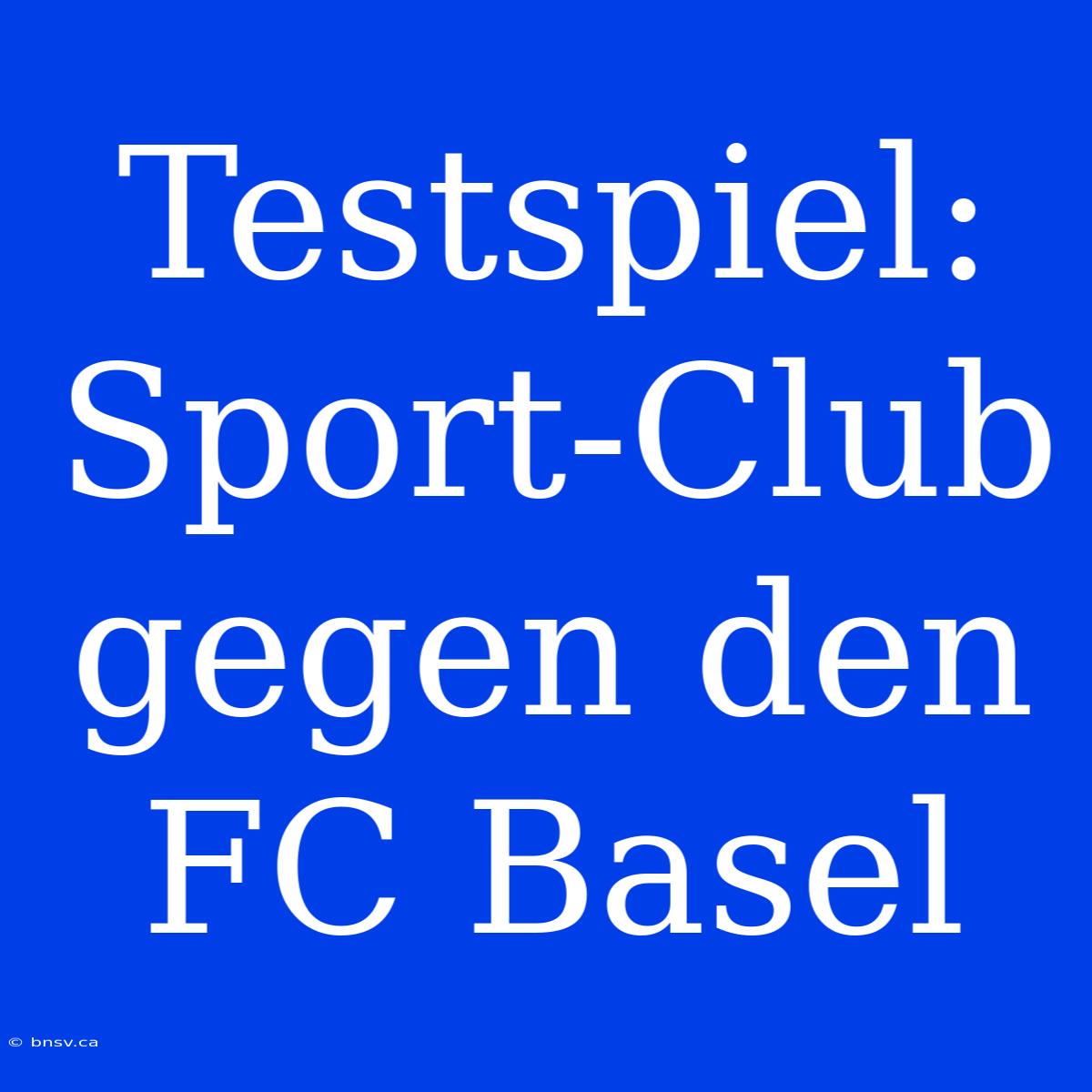 Testspiel: Sport-Club Gegen Den FC Basel