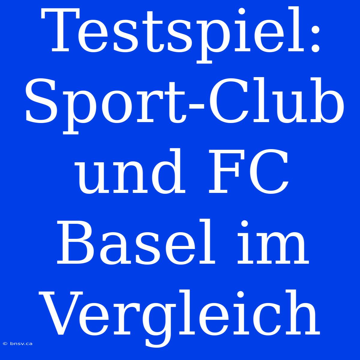 Testspiel: Sport-Club Und FC Basel Im Vergleich