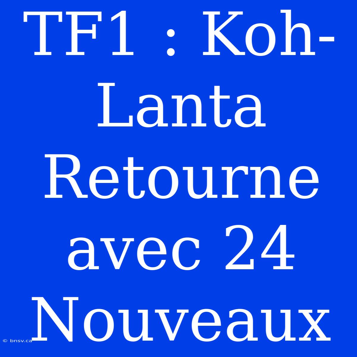 TF1 : Koh-Lanta Retourne Avec 24 Nouveaux