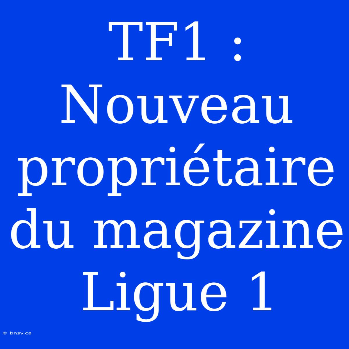 TF1 : Nouveau Propriétaire Du Magazine Ligue 1