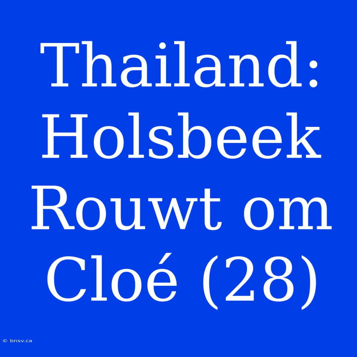 Thailand: Holsbeek Rouwt Om Cloé (28)