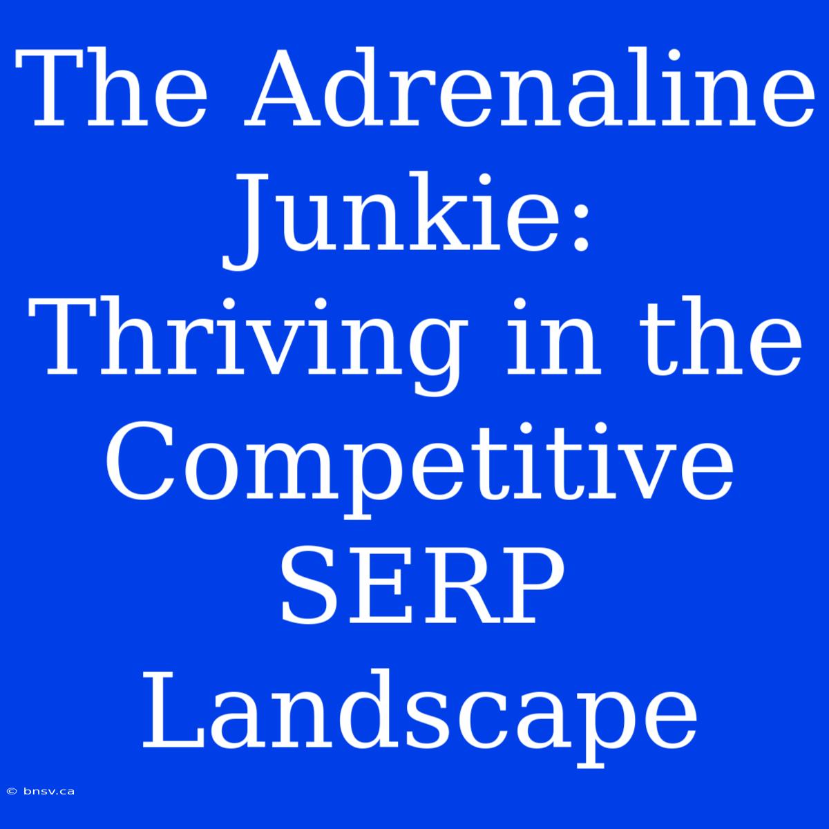 The Adrenaline Junkie: Thriving In The Competitive SERP Landscape