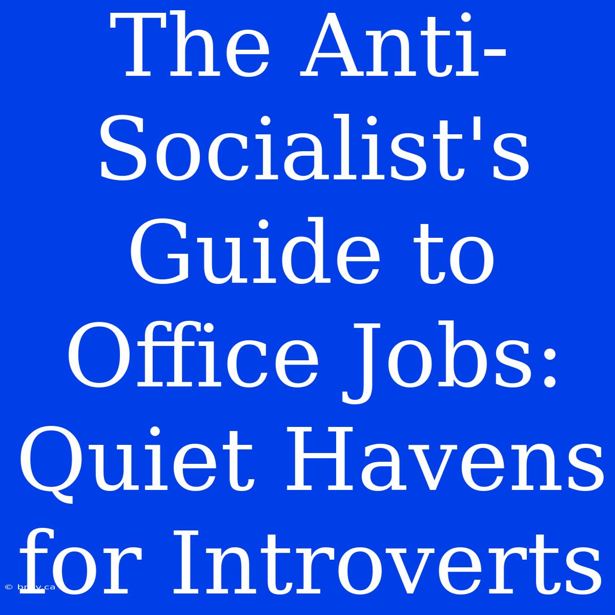 The Anti-Socialist's Guide To Office Jobs: Quiet Havens For Introverts