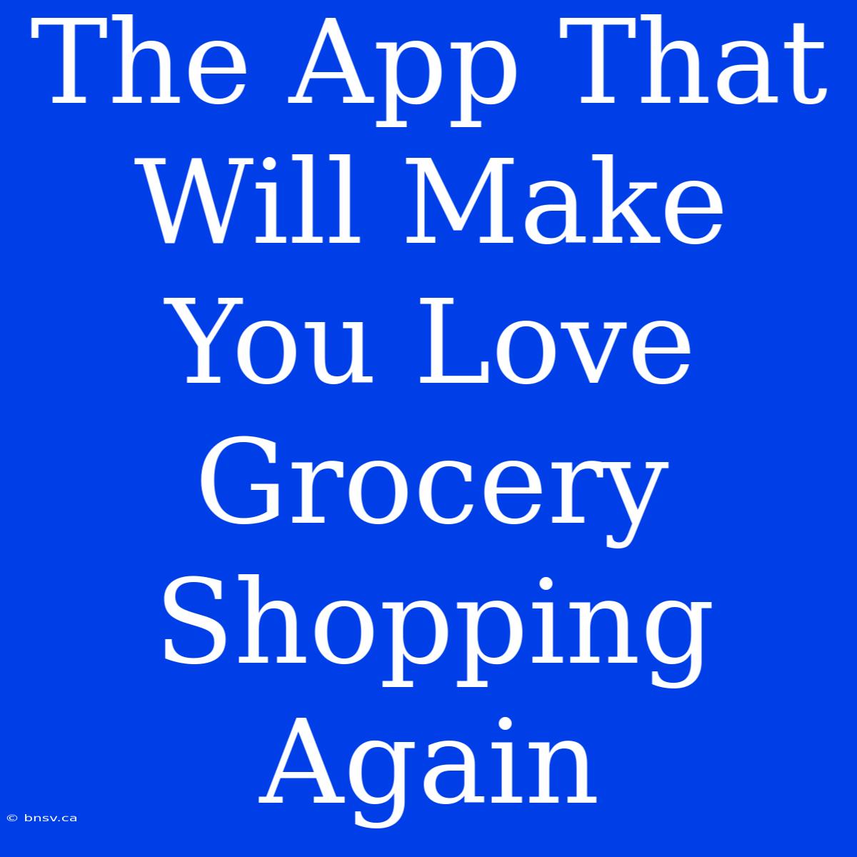 The App That Will Make You Love Grocery Shopping Again