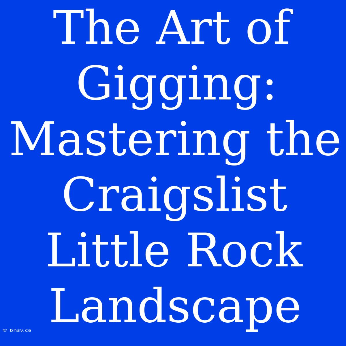 The Art Of Gigging: Mastering The Craigslist Little Rock Landscape