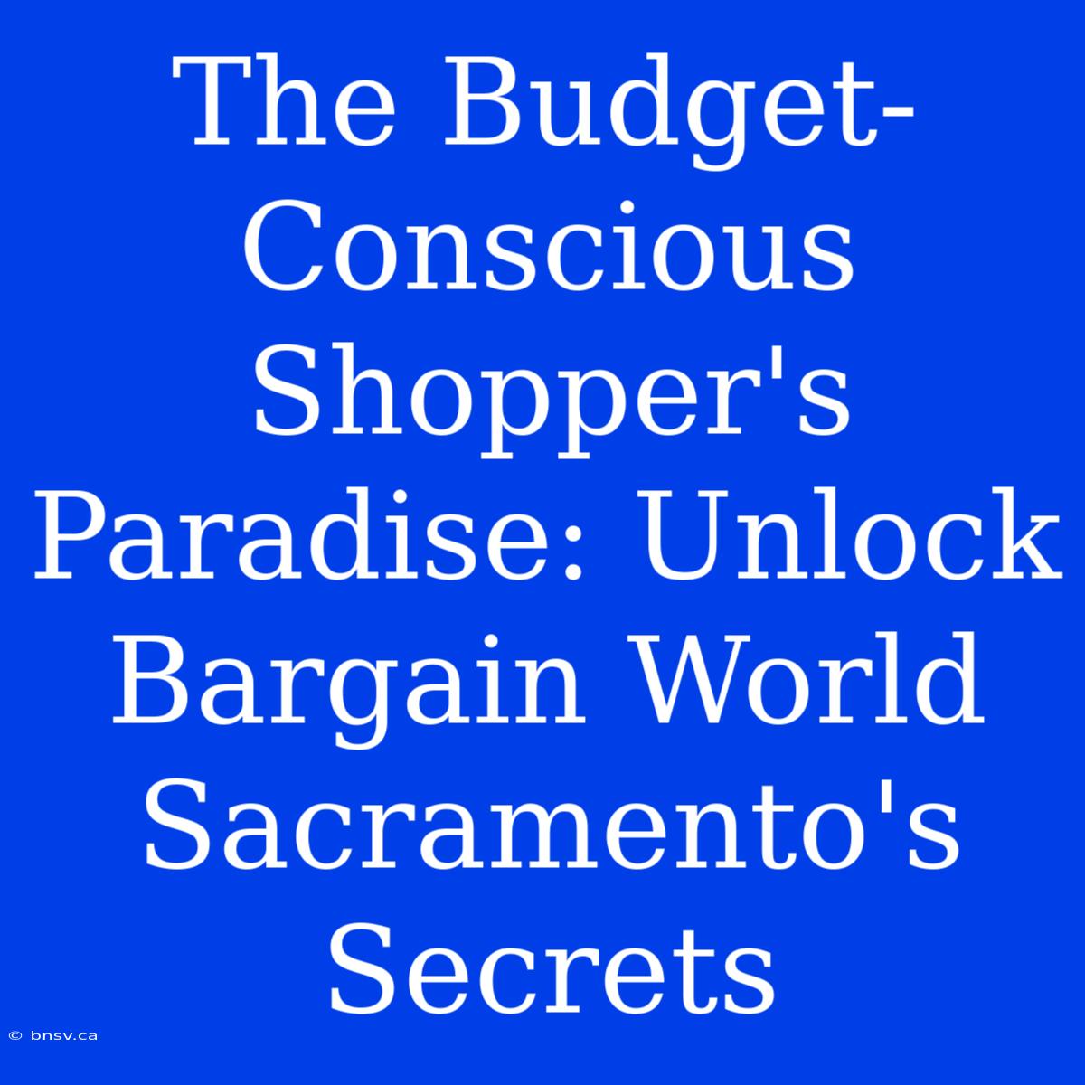 The Budget-Conscious Shopper's Paradise: Unlock Bargain World Sacramento's Secrets