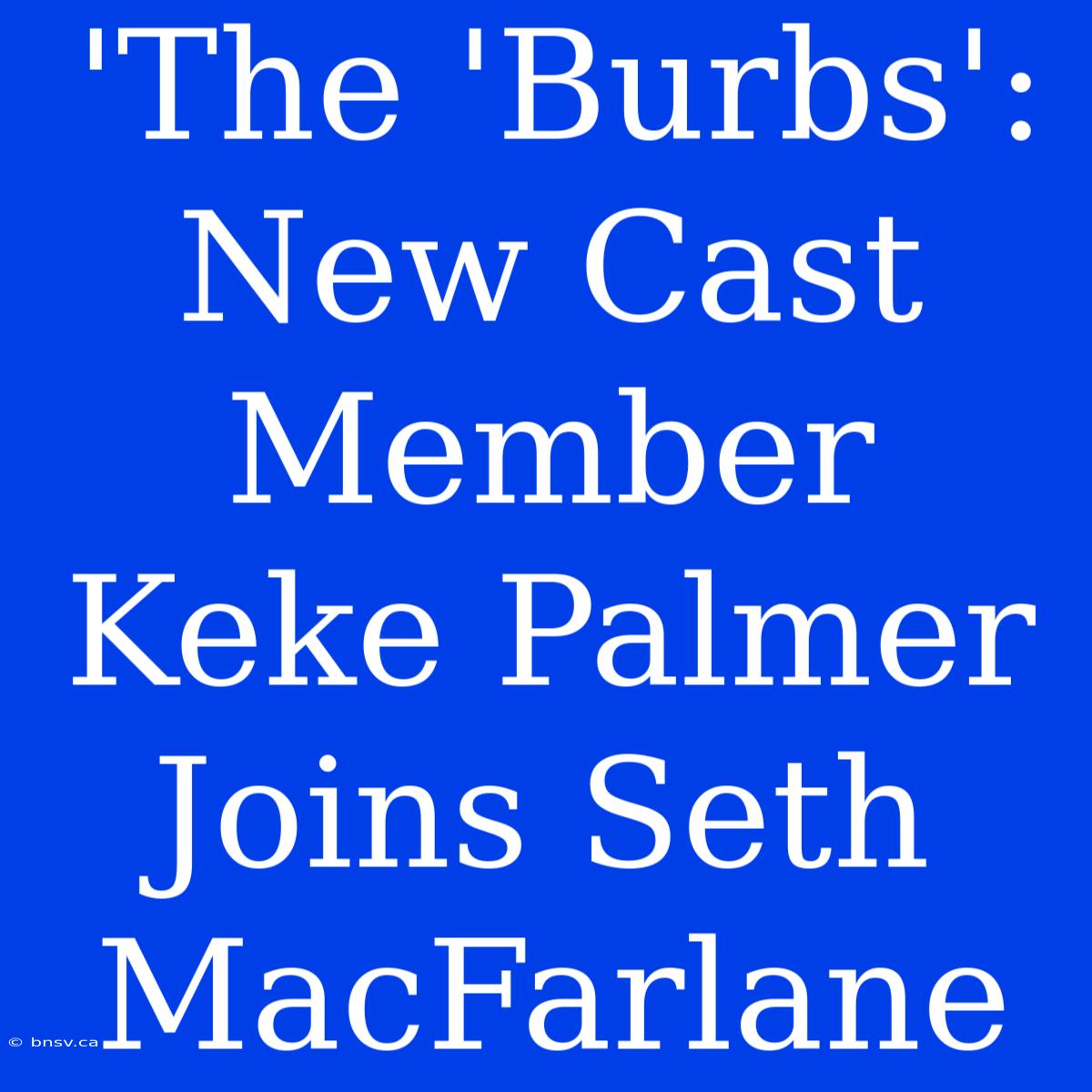 'The 'Burbs': New Cast Member Keke Palmer Joins Seth MacFarlane