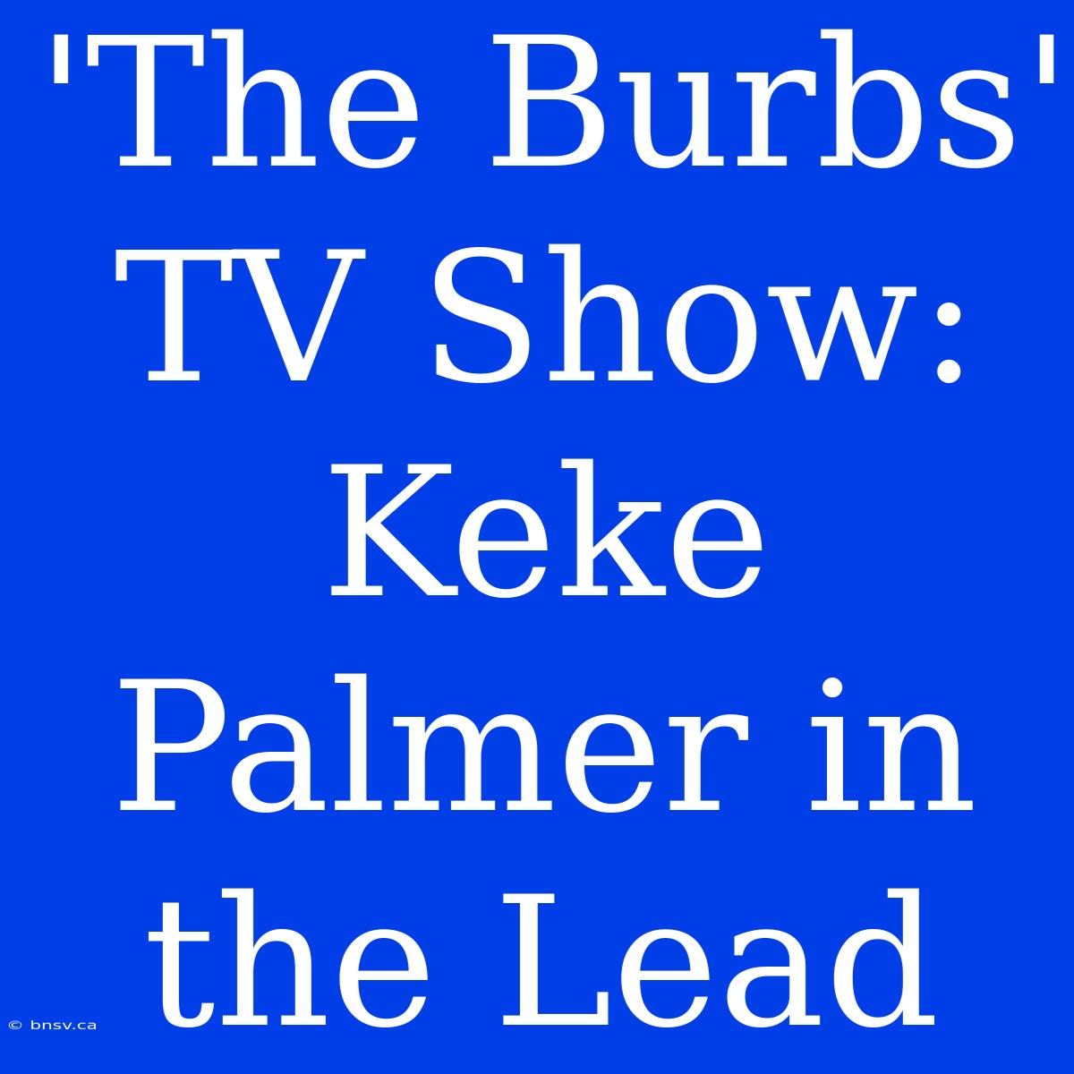 'The Burbs' TV Show: Keke Palmer In The Lead