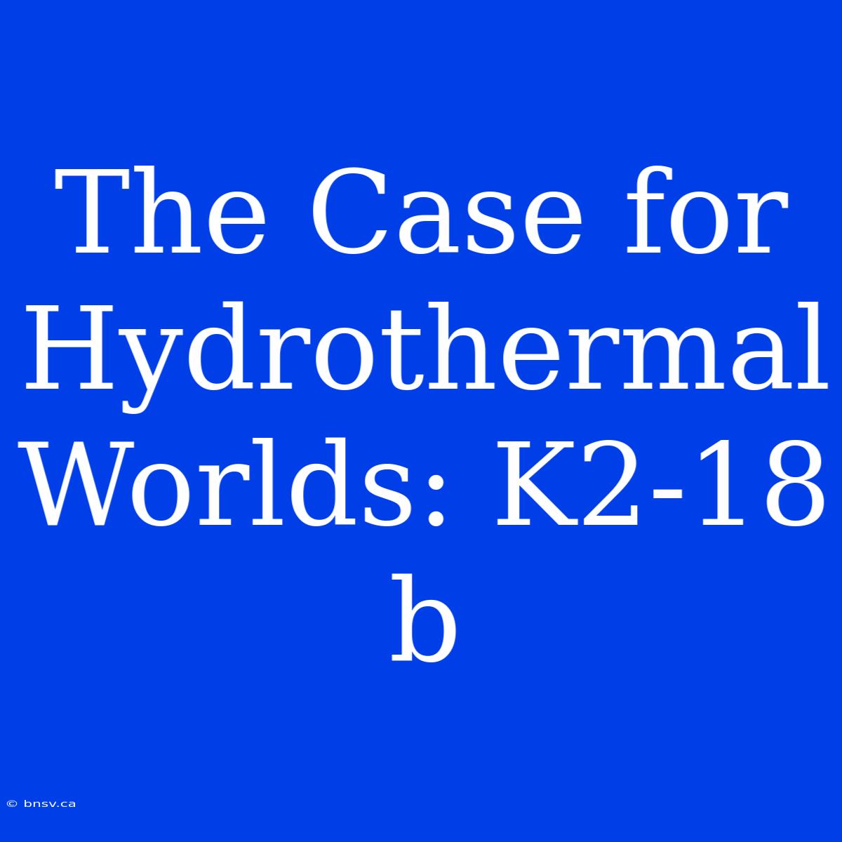 The Case For Hydrothermal Worlds: K2-18 B