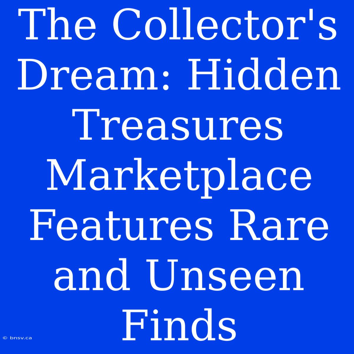 The Collector's Dream: Hidden Treasures Marketplace Features Rare And Unseen Finds