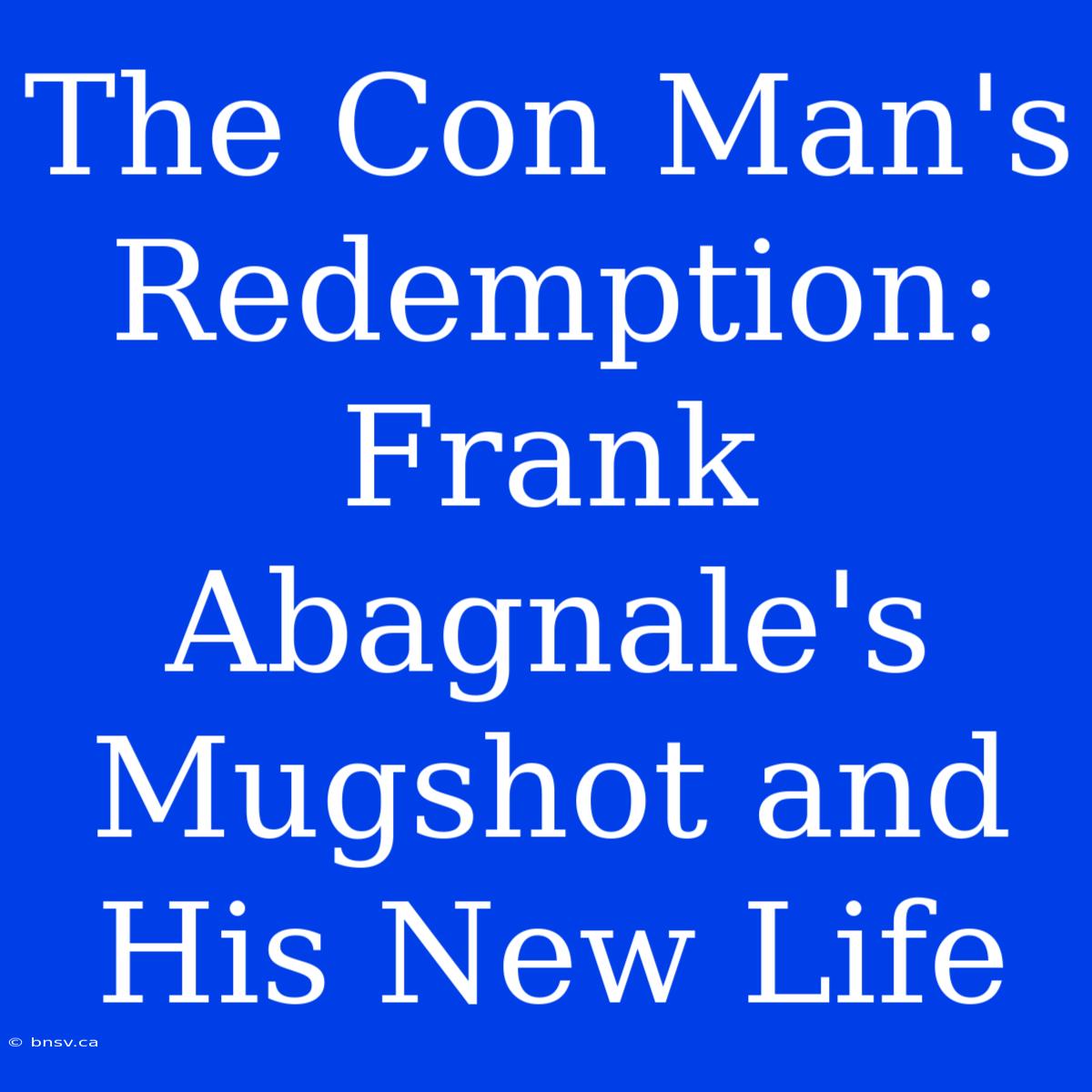 The Con Man's Redemption: Frank Abagnale's Mugshot And His New Life