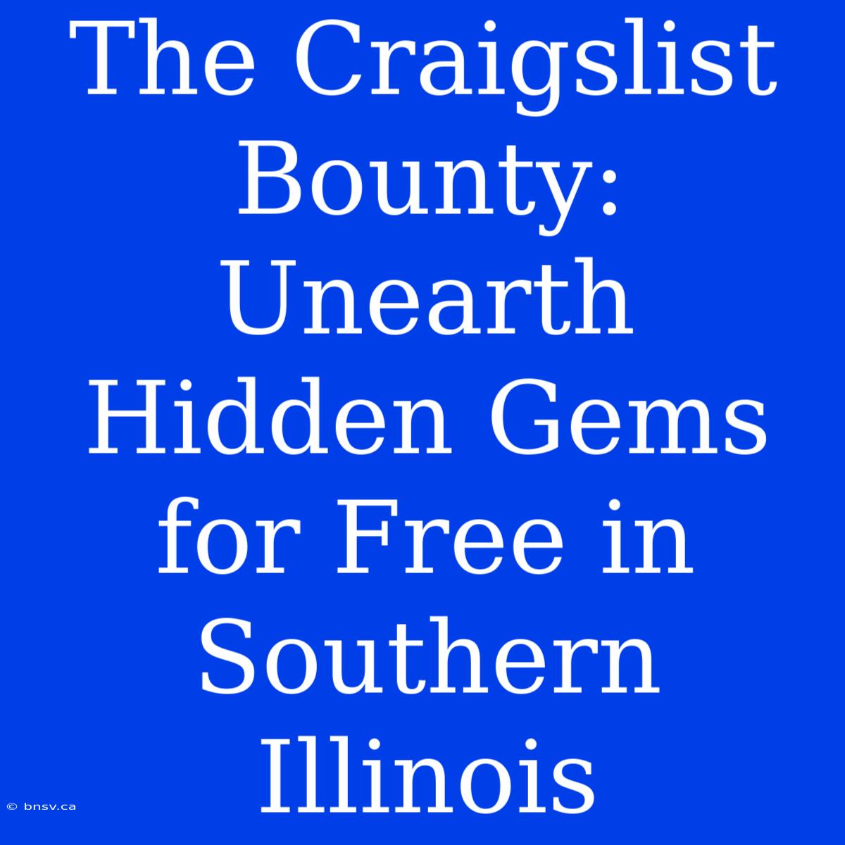 The Craigslist Bounty: Unearth Hidden Gems For Free In Southern Illinois