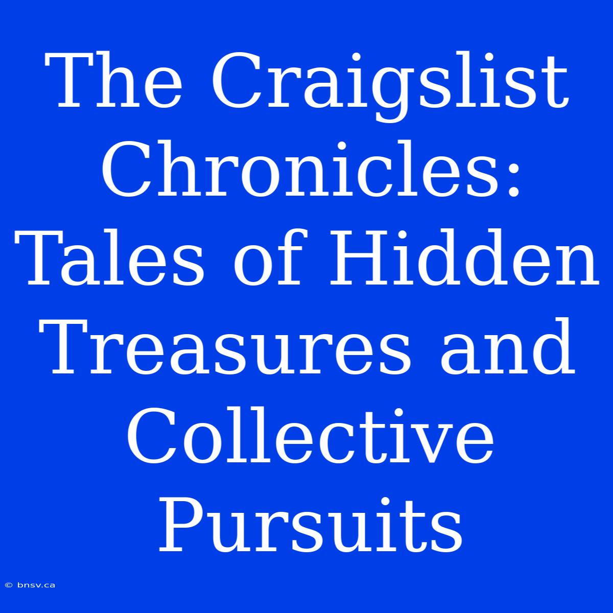 The Craigslist Chronicles: Tales Of Hidden Treasures And Collective Pursuits