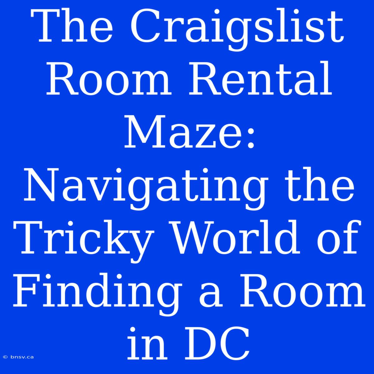 The Craigslist Room Rental Maze: Navigating The Tricky World Of Finding A Room In DC