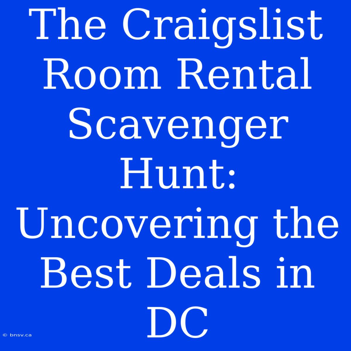 The Craigslist Room Rental Scavenger Hunt: Uncovering The Best Deals In DC