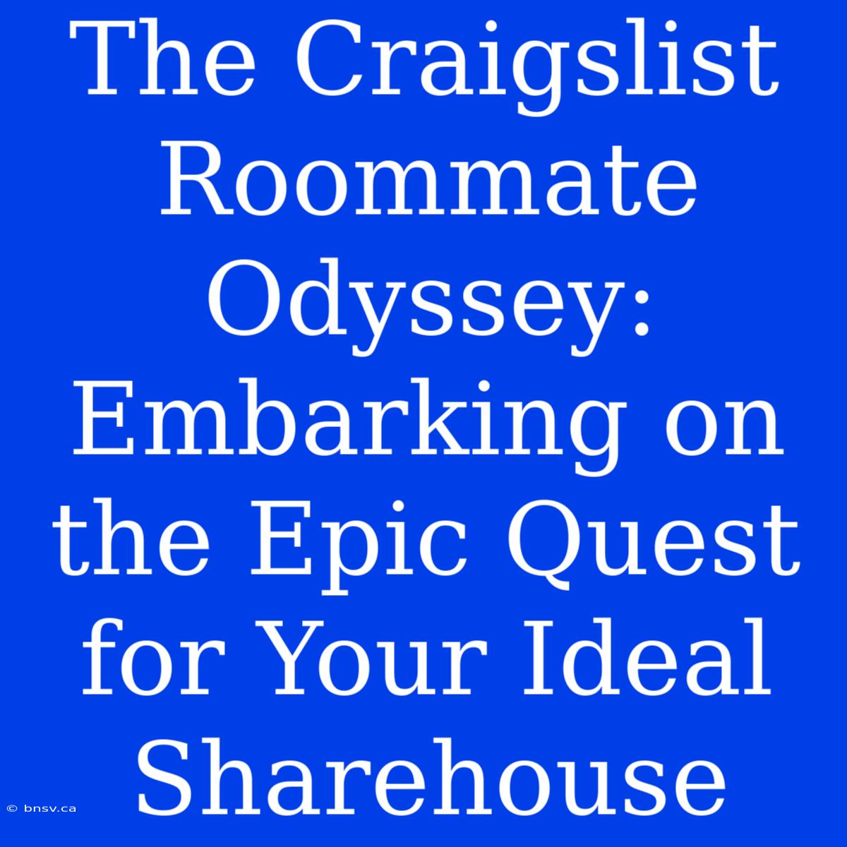 The Craigslist Roommate Odyssey: Embarking On The Epic Quest For Your Ideal Sharehouse